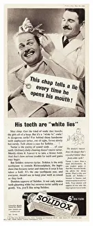 Toothbrushes: 1940 UK Magazine Solidox Toothpaste Advert