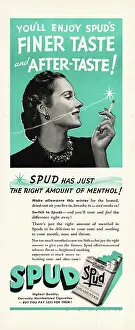 Menthol: 1940 U.S. Magazine Spud Cigarette Advert