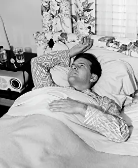 Chintz: 1940s 1950s Sick Man In Bed In