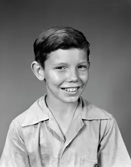 1940s 1950s Smiling Boy Portrait