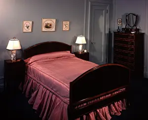 Bedspread: 1940s Bedroom Double Bed With