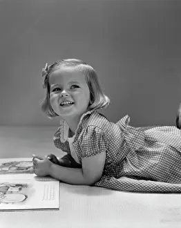 Coloring: 1940s Child Smiling Coloring Drawing Book