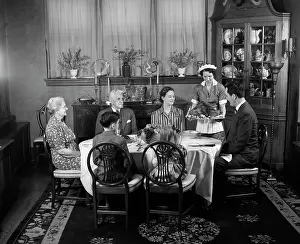 Grandparent: 1940s Two Generation Family In