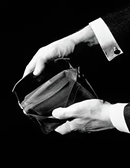 Insolvent: 1940s HANDS CLOSE-UP HOLDING AND SHOWING EMPTY