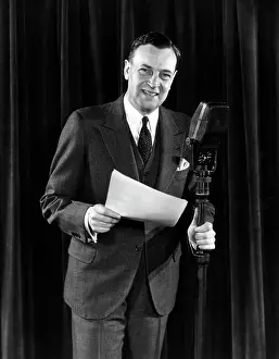 Emcee: 1940s Man Announcer Emcee Smiling