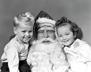 Kringle: 1940s Man Santa Claus Posing With