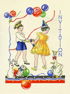 Childen: 1940s party invitation