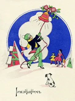Heralding: 1940s party invitation