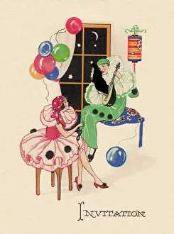Pierette: 1940s party invitation