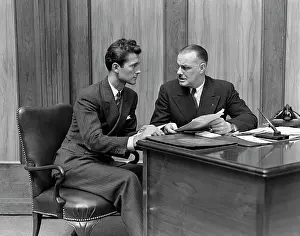 1940s Retro Men Office Desk Work