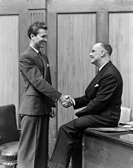 1940s Retro Men Office Handshake