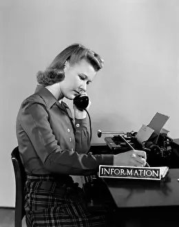 Receptionist: 1940s Retro Woman Information