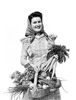 Bountiful: 1940s Woman Portrait At Camera