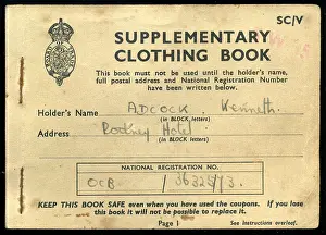 Supplementary: 1940s, WW2, rationing, wartime, supplementary clothing book