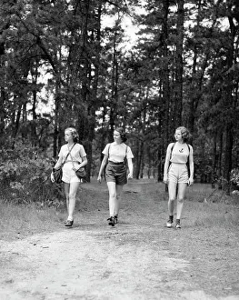 1940s Three Young Women Walking