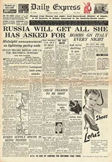 Changsha: 1941 Daily Express Britain and US give full support to Russi