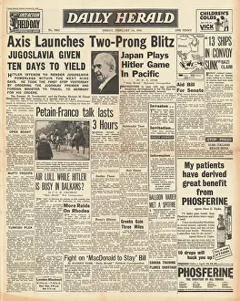 Cyrene: 1941 Daily Herald Axis threatens Balkans