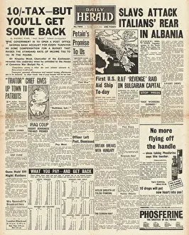 Diredawa: 1941 Daily Herald The Budget and RAF raid on Sofia