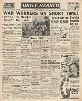 Taranto: 1941 Daily Herald War Workers on Short Time