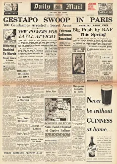 Barce: 1941 Daily Mail Gestapo make arrests in Paris