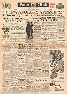 Somaliland: 1941 Daily Mail Mussolini admits errors and heavy losses