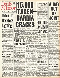Embargo: 1941 Daily Mirror Surrender of Bardia to Allied Forces