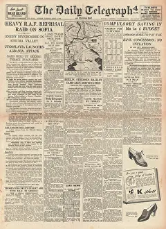 Diredawa: 1941 Daily Telegraph The Budget and RAF raid on Sofia