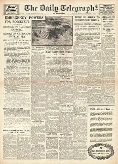 Aosta: 1941 Daily Telegraph Emergency powers for Roosevelt
