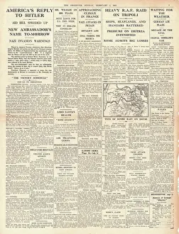 Somaliland: 1941 The Observer America pushes through Lend and Lease Bill