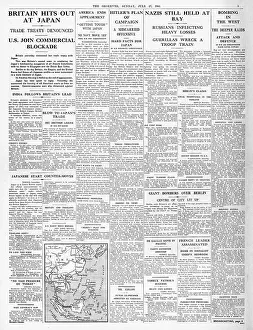 Indo China: 1941 The Observer Britain and US Stop all trade with Japan