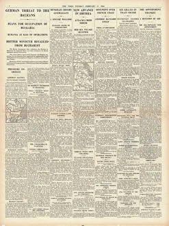 Barce: 1941 The Times German threat to the Balkans