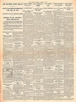 Claymore: 1941 The Times Luftwaffe bomb Malta