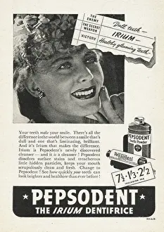Pepsodent: 1941 U.S. Magazine Pepsodent toothpaste Advert