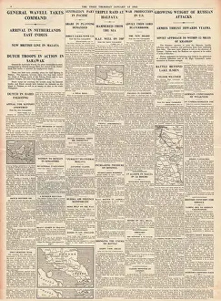 Mihailovic: 1942 The Times General Wavell takes command in Far East