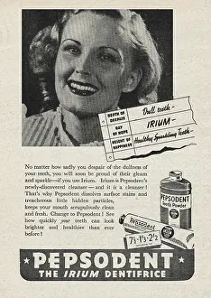 Pepsodent: 1942 UK Magazine Pepsodent toothpaste Advert