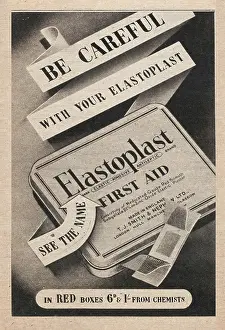 Plasters: 1943 UK Magazine Elastoplast Plasters Ad
