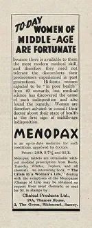 Tampax: 1943 UK Magazine Menopax Advert