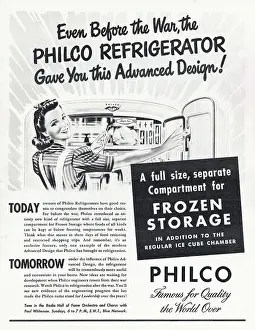 Philco: 1943 U.S. Magazine Philco Refrigerator Advert