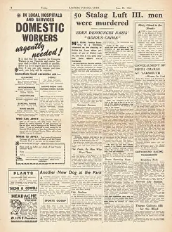 Luft: 1944 Eastern Daily Press Allied Airmen Executed by the Gesta