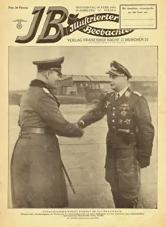 Nowotny: 1944 Illustrierte Beobachter Rommel greets Luftwaffe ace Pri