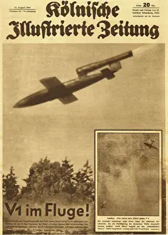 Peenemunde: 1944 Kolnische Illustrierte V1 rocket in flight