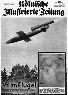 Peenemunde: 1944 Kolnische Illustrierte V1 rocket in flight