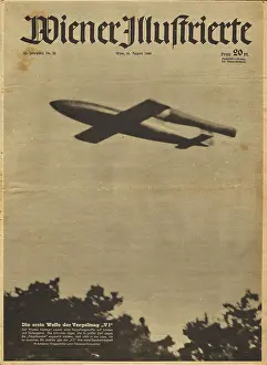 Peenemunde: 1944 Wiener Illustrierte V1 rocket in flight