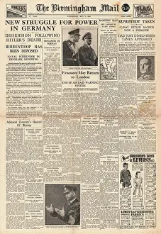Gunsche: 1945 Birmingham Mail Death of Adolf Hitler