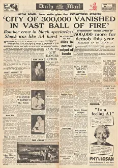 A Bomb: 1945 Daily Mail Atom Bomb Dropped On Hiroshima
