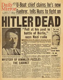 Gunsche: 1945 Daily Mirror Adolf Hitler dead