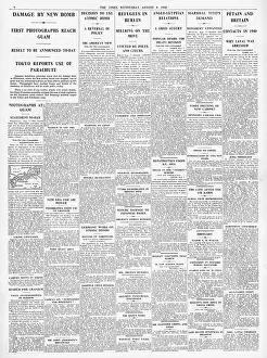 A Bomb: 1945 The Times Atom Bomb Dropped On Hiroshima