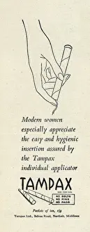 Tampax: 1945 UK Magazine Tampax Advert
