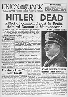 Gunsche: 1945 Union Jack Adolf Hitler dead