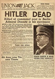 Gunsche: 1945 Union Jack Adolf Hitler dead